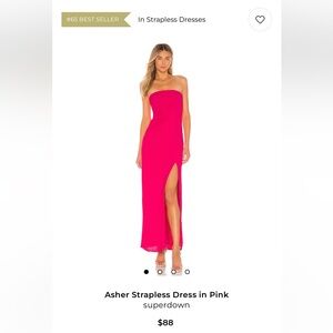 Superdown Strapless Maxi Dress in Fuchsia